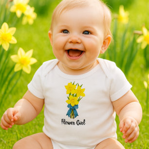 Blumenmädchen mit gelben Osterglocken Baby Strampler
