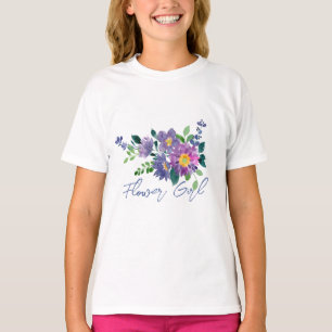 Blumenmädchen Name Schöne Lila Blumenhochzeit T-Shirt