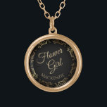 Blumenmädchen Personalisiert Hochzeit Necklace-Ges Vergoldete Kette<br><div class="desc">Diese wunderschöne vergoldete Halskette ist als Hochzeitsgeschenk oder Gunst für Blume konzipiert. Es wurde zur Koordination mit unserer Gold Foil Elegant Wedding Suite konzipiert und verfügt über eine goldene Imitat-Folie, die mit dem Text "Flower Girl" geblüht ist, sowie über einen Ort, um ihren Namen einzugeben. Ein schöner Weg, um ihr...</div>