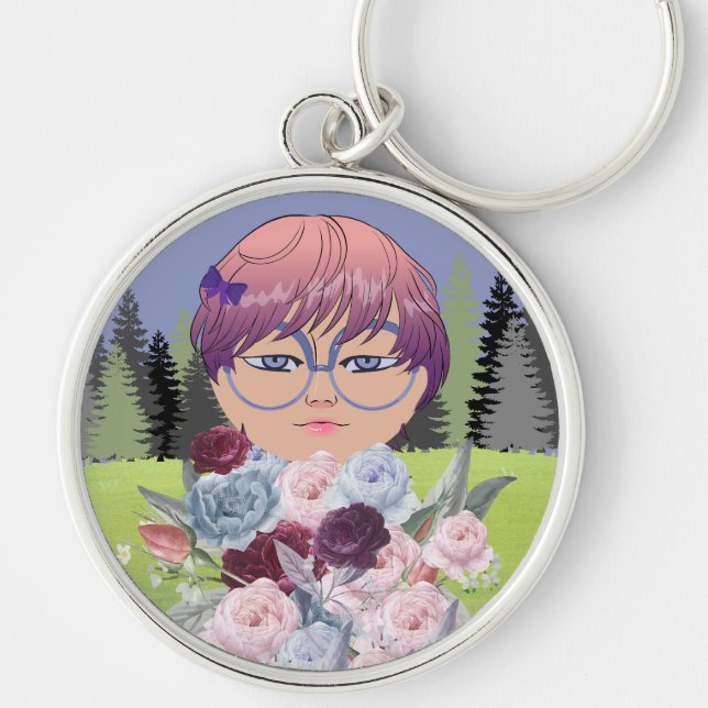 Blumenmädchen Schlüsselanhänger (Vorne)