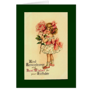 Blumenmädchen-vintage-Geburtstagskarte