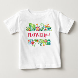 Blumenmädchen Wasserfarbe Tropische Destination Ho Baby T-shirt