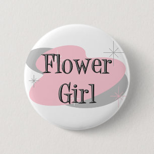 Blumenmädchenknopf Button