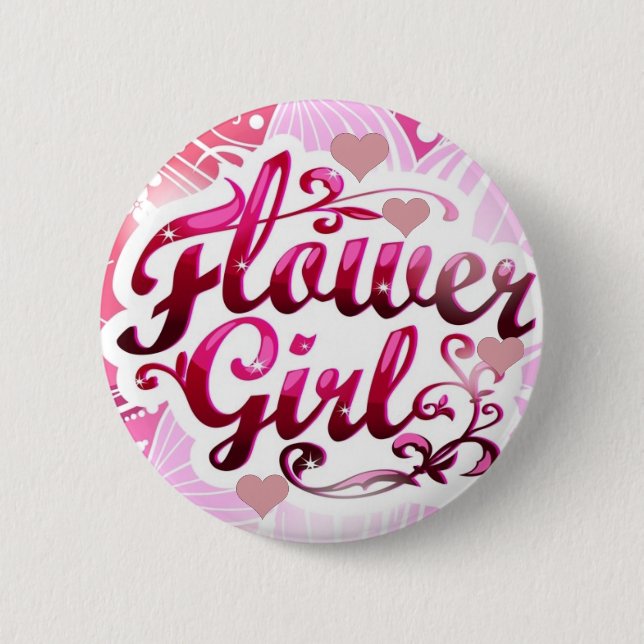 Blumenmädchenknopf Button (Vorderseite)