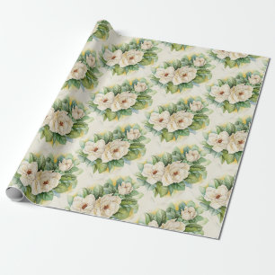 Blumenmagnolie Weiß Vintage Geschenkpapier