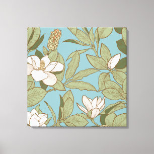 Blumenmagnolienmuster Stretched Canvas Print Leinwanddruck