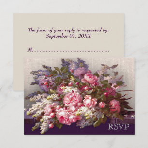 Blumenmalerei Hochzeit Jubiläum RSVP-Karte RSVP Karte