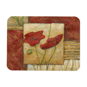 Blumenmalerei mit sichtbaren Bürsten-Anschlägen Magnet