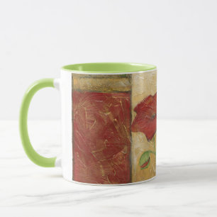 Blumenmalerei mit sichtbaren Bürsten-Anschlägen Tasse