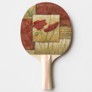 Blumenmalerei mit sichtbaren Bürsten-Anschlägen Tischtennis Schläger