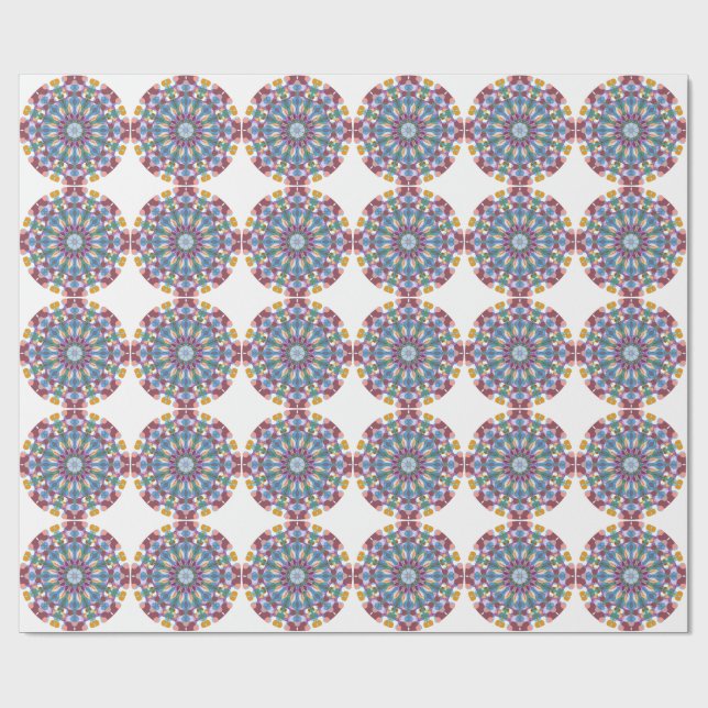 Blumenmandala Geschenkpapier (Flach)