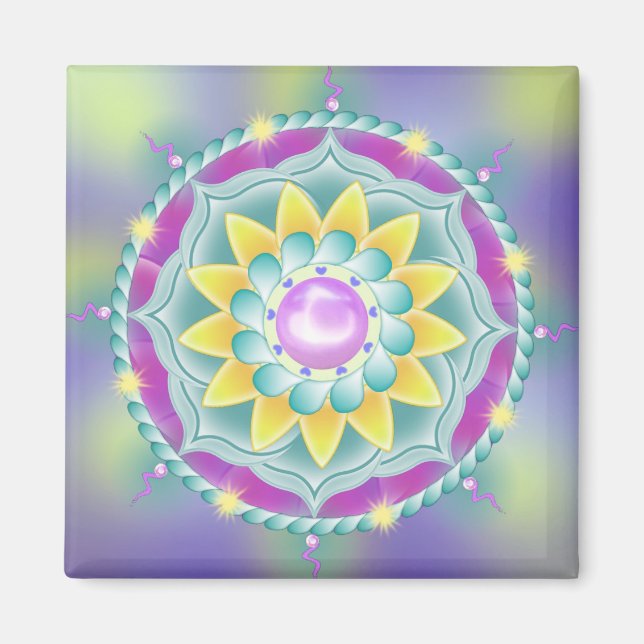Blumenmandala Magnet (Vorne)