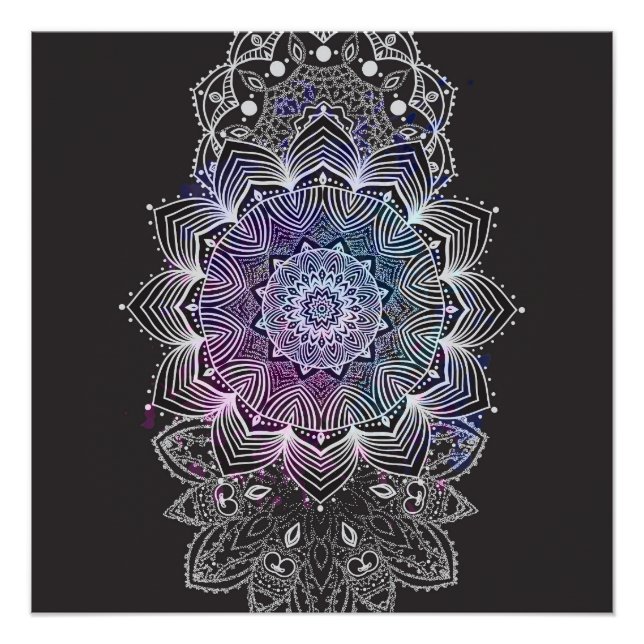 Blumenmandala Poster (Vorderseite)