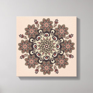 Blumenmandala umwickelte Leinwand