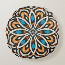 Blumenmandala-Weberei  Rundes Kissen