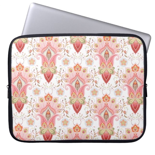 Blumenmantel mit Pisley und Ppe Laptopschutzhülle (Vorderseite)