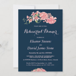 Blumenmarinade und Hochzeitsdinner Probe Einladung