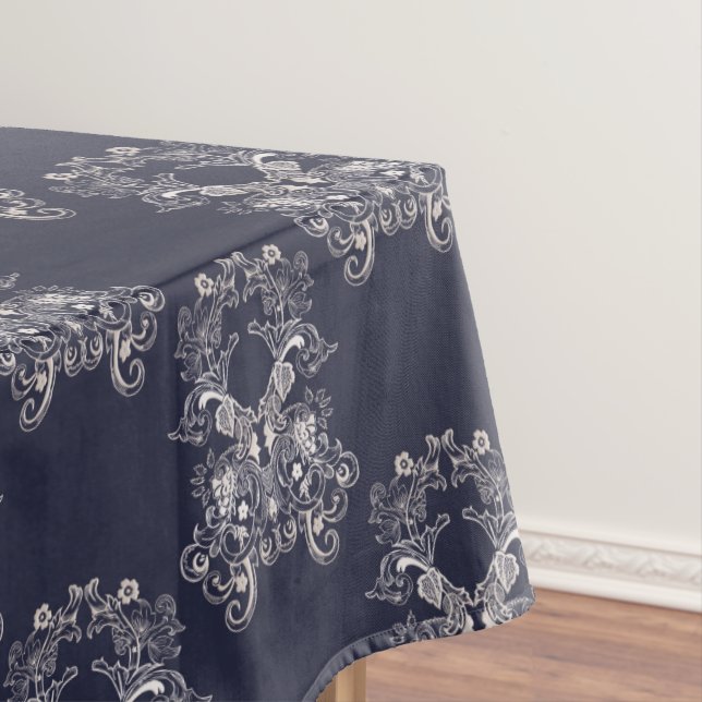 Blumenmarinemuster der barocken Art Tischdecke (Beispiel)