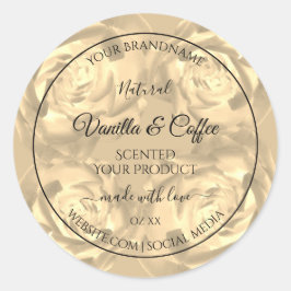 Blumenmarken Beige Rose Cremefarben Runder Aufkleber