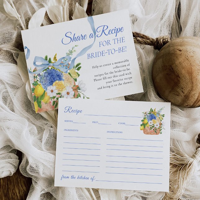 Blumenmarkt Blue Brautparty Rezept Card Begleitkarte (Von Creator hochgeladen)