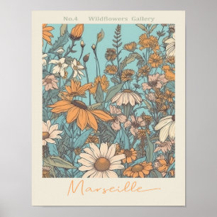 Blumenmarkt Marseille Nr. 4 Botanisch Poster