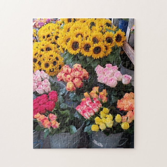Blumenmarkt-Platz-Puzzle (Vertikal)