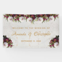 Blumenmarmor Burgundy White Peony Wedding Willkomm