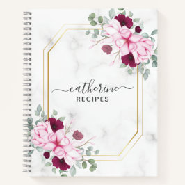 Blumenmarmor Leere eigene Kochbuch Rezept zum Schr Notizbuch