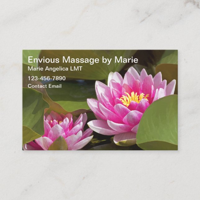 Blumenmassage Business Cards Visitenkarte (Vorderseite)