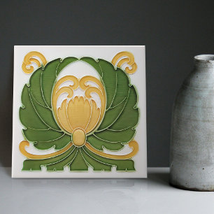 Blumenmauer Dekoration Jugendstil Vintager deutsch Fliese