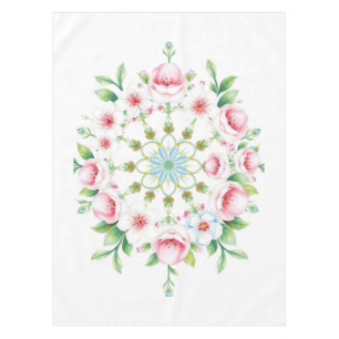 Blumenmedaillon Pastell Ostertischdecke Tischdecke