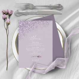 Blumenmenü Glitzern zum Hochzeitsmenü4 Mauve ID889