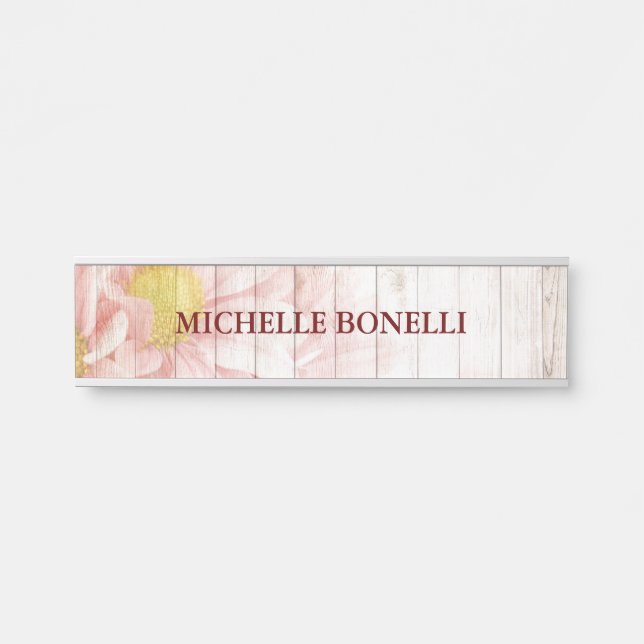 BlumenMinimalistisch Schlicht modern Türschild (Vorderseite )