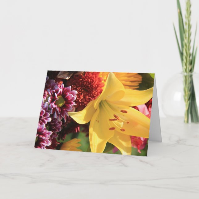 BlumenMitteilungskarten, gelbe Amaryllis, Rost, Karte (Vorderseite)