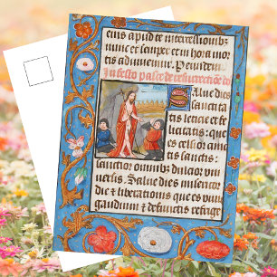 Blumenmittelalterliche Christliche Auferstehung Os Feiertagspostkarte