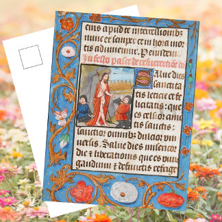 Blumenmittelalterliche Christliche Auferstehung Os Feiertagspostkarte