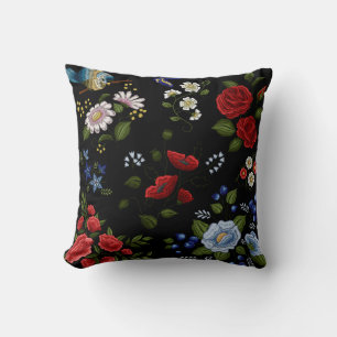 Blumenmode Stickerei Kissen