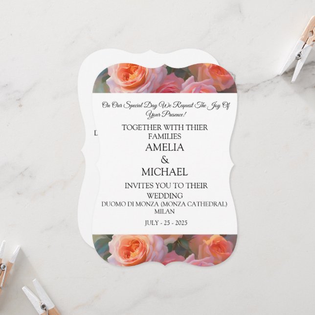 Blumenmodern Hochzeitseinladung Einladung (Vorderseite/Rückseite Beispiel)