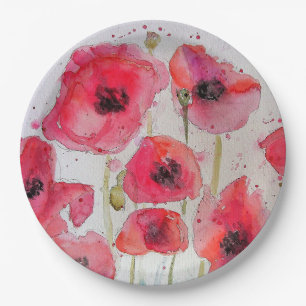 Blumenmohn Blume Muster Papierplatte Party Pappteller