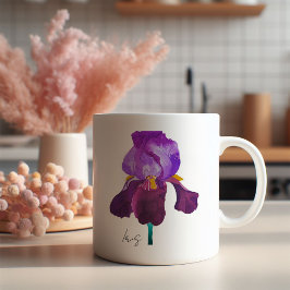 Blumenmohn Lila Aquarelle Kaffeetasse