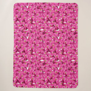Blumenmohn rosa Muster. Sherpadecke