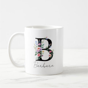 Blumenmonogramm – Buchstabe B Kaffeetasse