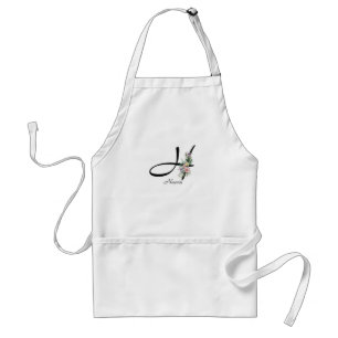 Blumenmonogramm Buchstabe H Ruhestands-Schürze Schürze