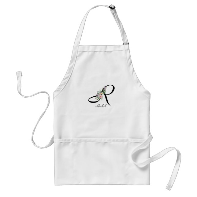 Blumenmonogramm Buchstabe R Ruhestands-Schürze Schürze (Vorne)