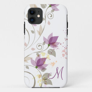 Blumenmonogramm des Girly lila Lavendel-iPhone5 title_seo2