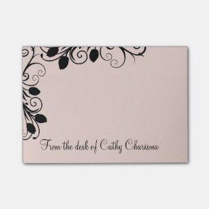 Blumenmonogramm-Posten-Anmerkungen Post-it Klebezettel