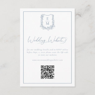 Blumenmonogramm-Wappen für Hochzeiten Website QR-C Begleitkarte