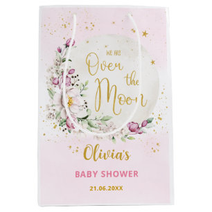 Blumenmoon Pink Babydusche Mittlere Geschenktüte