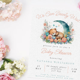 Blumenmoon wir können frühes Abwarten Baby-Dusche Einladung