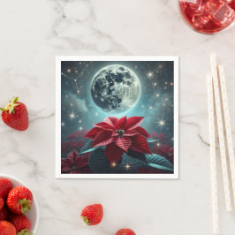 Blumenmoonlight Poinsettia Festivals Dekoupage Serviette